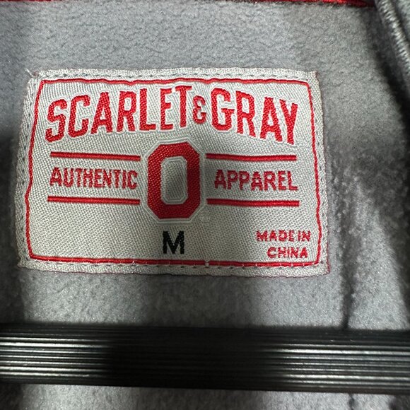 Scarlet & Gray Shirt Mens Medium 1/4 Zip Gray Long Sleeve Ohio State Authentic - Picture 5 of 8